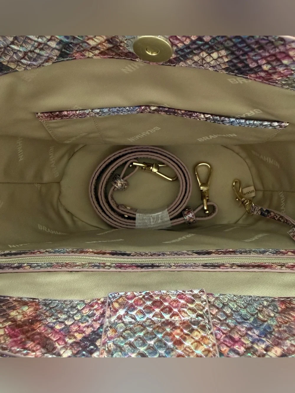 Brahmin Jenny Dewberry Ametrine Leather Satchel Handbag